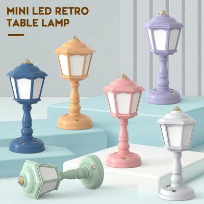 Retro stolní lampa LED stolní lampa USB nabíjení Noční osvětlení Dotykové stmívatelné stolní světlo Mini pouliční lampy Noční osvětlení Pokojová výzdoba