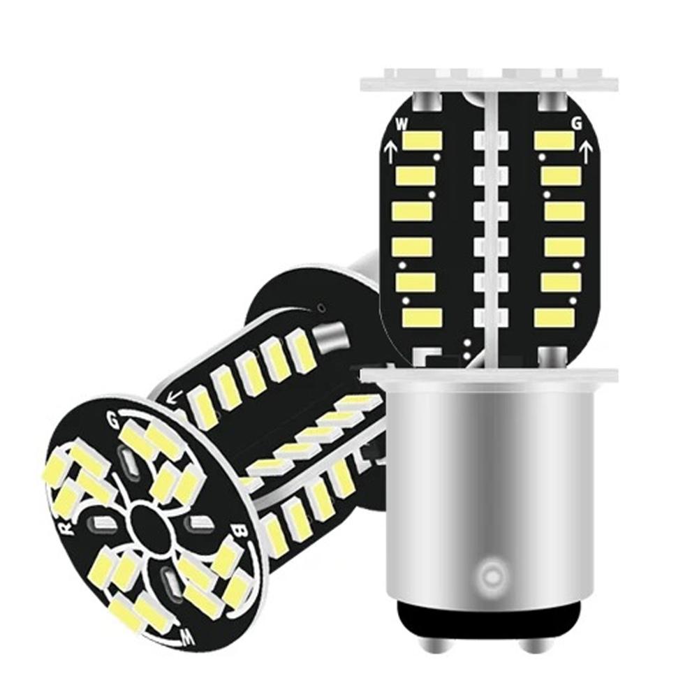 Motorcycle 1157 LED Brake Light BAY15D LED 64SMD DRL Water Flashing Strobe Reversing Parking Lamp Car Turn Signal Tail Lamp