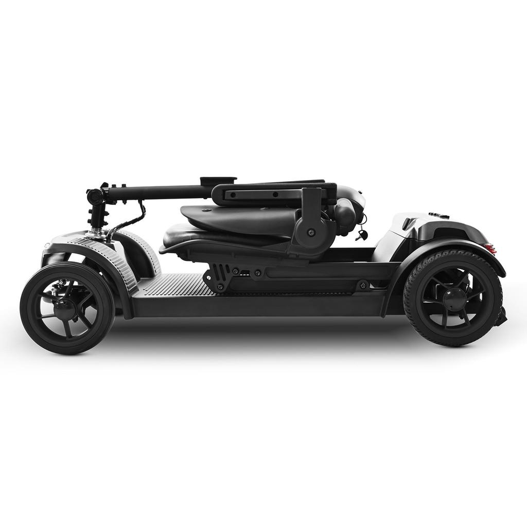 AIR TRAVELLER Schwarz 180W Motor, 20Ah Akku, 8-Zoll Vollgummireifen, Faltbarer Rahmen, 4-Rad Tragbarer Elektroroller