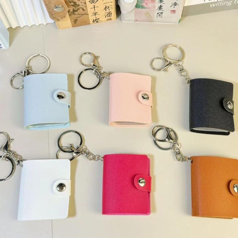 Photocard Binder Album Mini Photo Album with Keychains Mini Photo Card Books Holder with Pendants DIY Keychian 40 Pocket