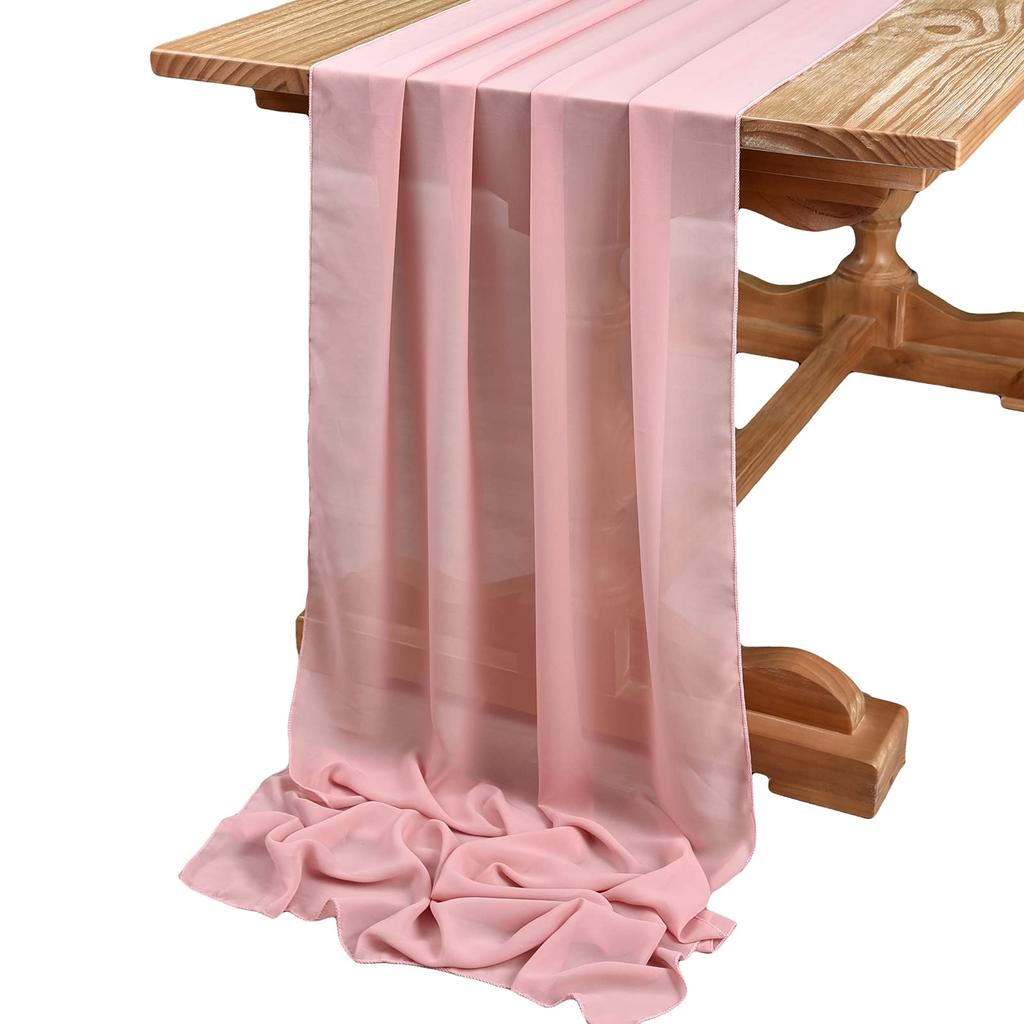 Sage Green Chiffon Wedding Table Runner Table Setting Gauze Sheer Vintage Dining Birthday Party Cake Table Decor Marriage