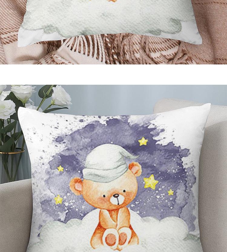 Plush Cartoon Bear Pillowcase: Soft Cushion Cover for Sofa or Bed
