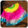 Colorful Kids Children Bamboo Fans 36cm Bamboo Hand Dye Adults Fan  Veil Pairs Yangko Dance Tools