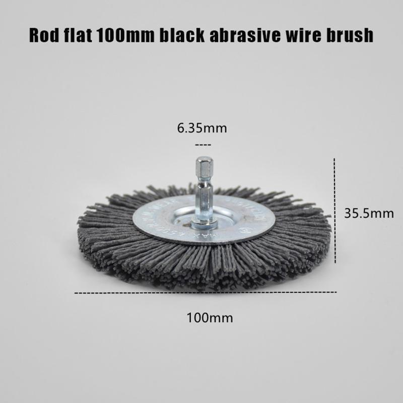 For Drill Rotary Tool Remove Rust/Corrosion/Paint Nylon Abrasive Brush Grit 80/120/180/240 Flat Abrasive Wheel Brush 1/4" Shank