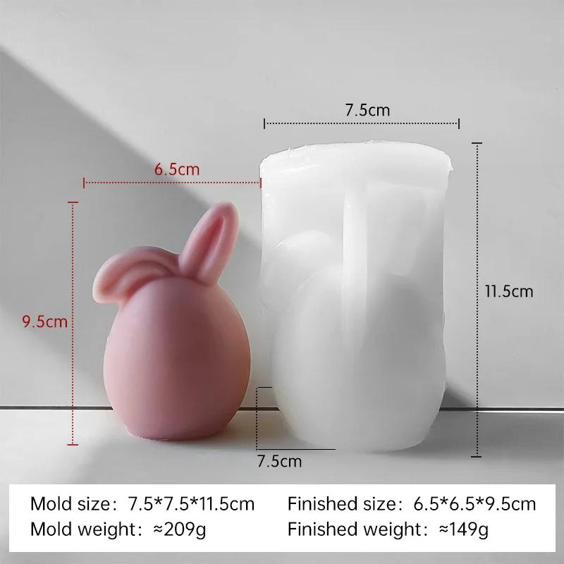 DIY Easter Bunny Egg Candle Mold Egg Shape Aroma Plaster Resin Decoration Silicone Molds Easter Candle Making Supplies