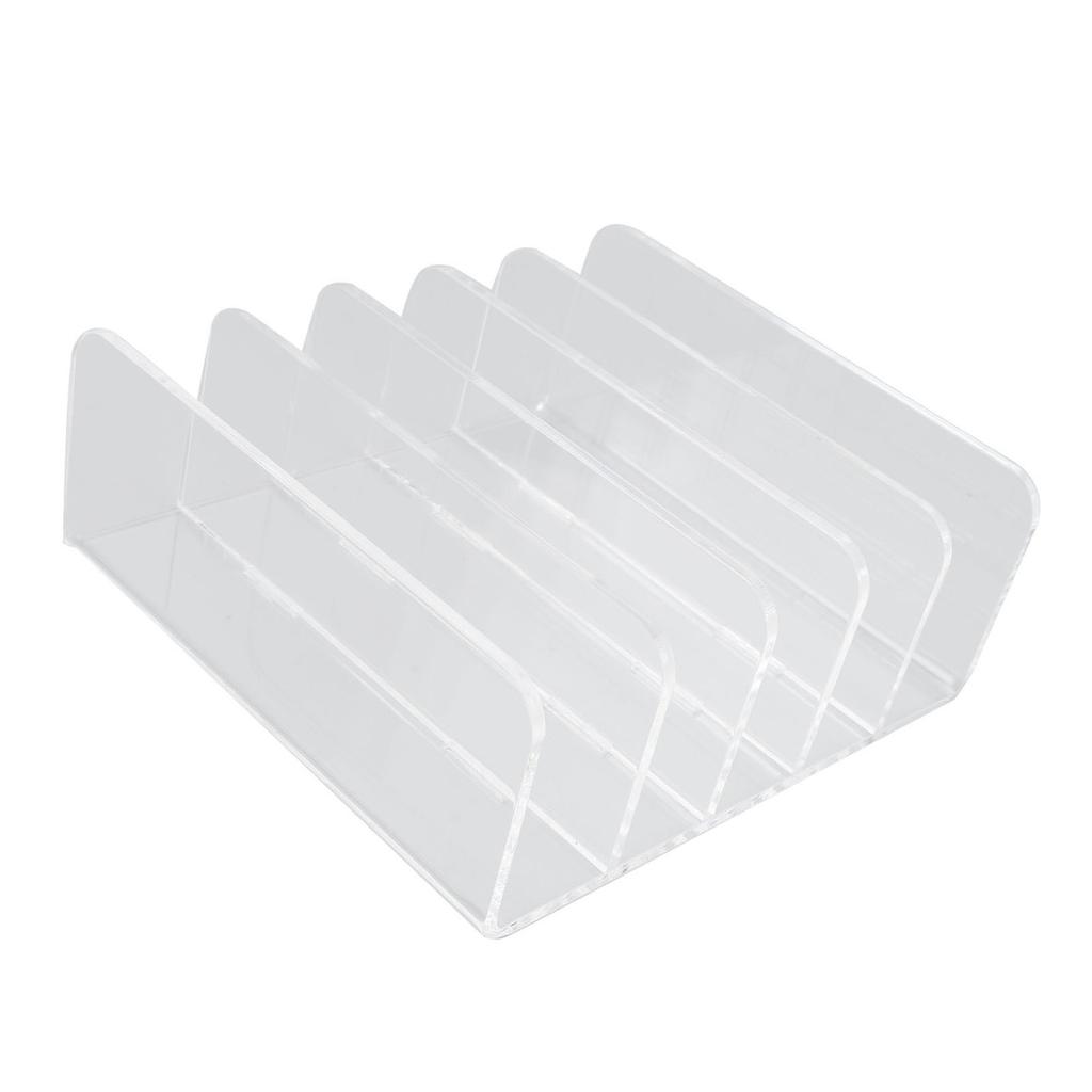 Desktop File Organizer Clear Acrylic 5 Compartments Office Document Sorter Multifunction Letter