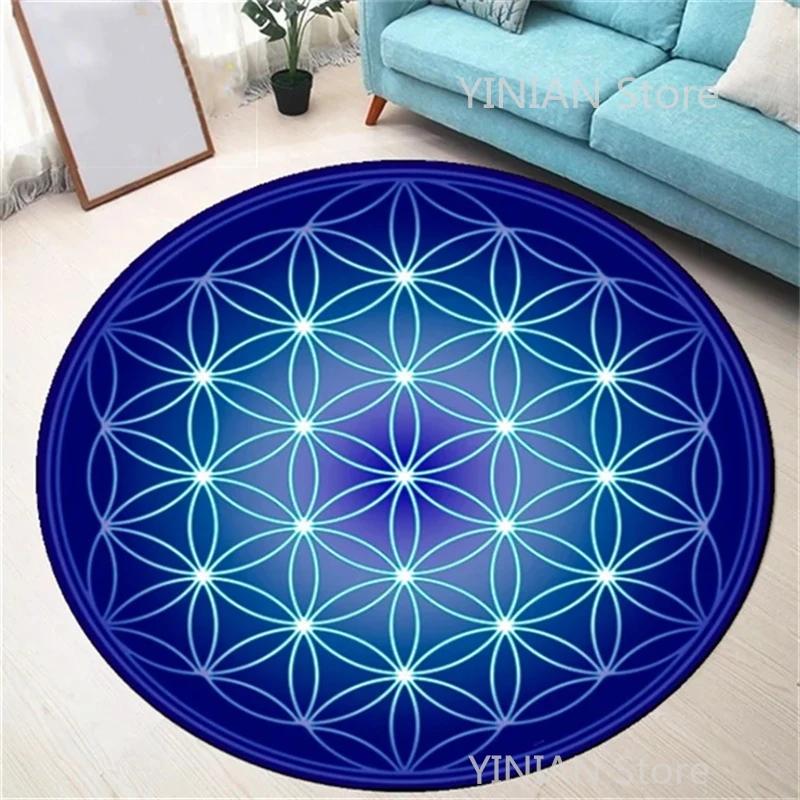 Geometry Round Carpet Cushion Living Room Bedroom Floor Mat Doormat Sofa Computer Chair Area Rug Dropshipping Wholesale