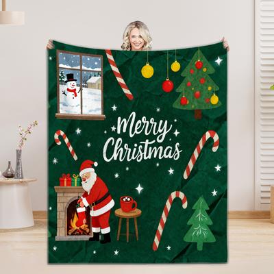Weihnachts-Flanell-Decke 3D-bedruckte Decke für Zuhause Camping Nickerchen Freizeitdecken Geschenke für Mädchen Jungen Geburtstag Weihnachtsfeier