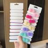 10Pcs/lot Girls Double Plush Ball Hair Ropes Set For Kids Solid Color Scrunchies Elastic Hair Bands Hair Accessories