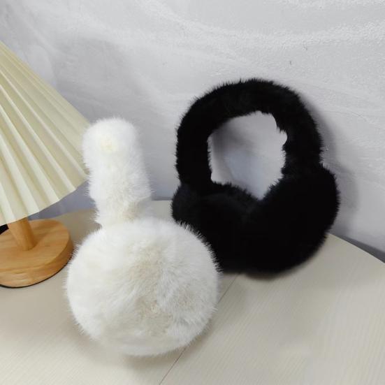 Solid Color Elastic Non-slip Cute Unisex Earmuffs Winter Soft Thickened Plush Headband Ear Warmer