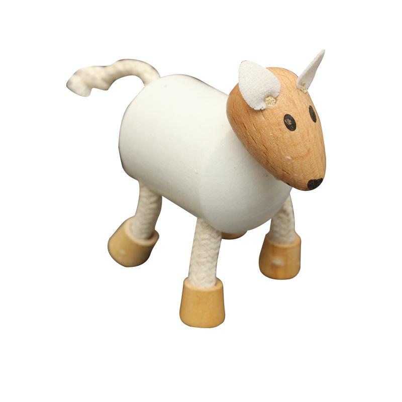Kinder-Simulations-Wildtier-Modellpuppen-Spielzeug Elefant Affe Kuh Giraffe Löwe Tiger Bär Holz-Lernspielzeug für Kinder