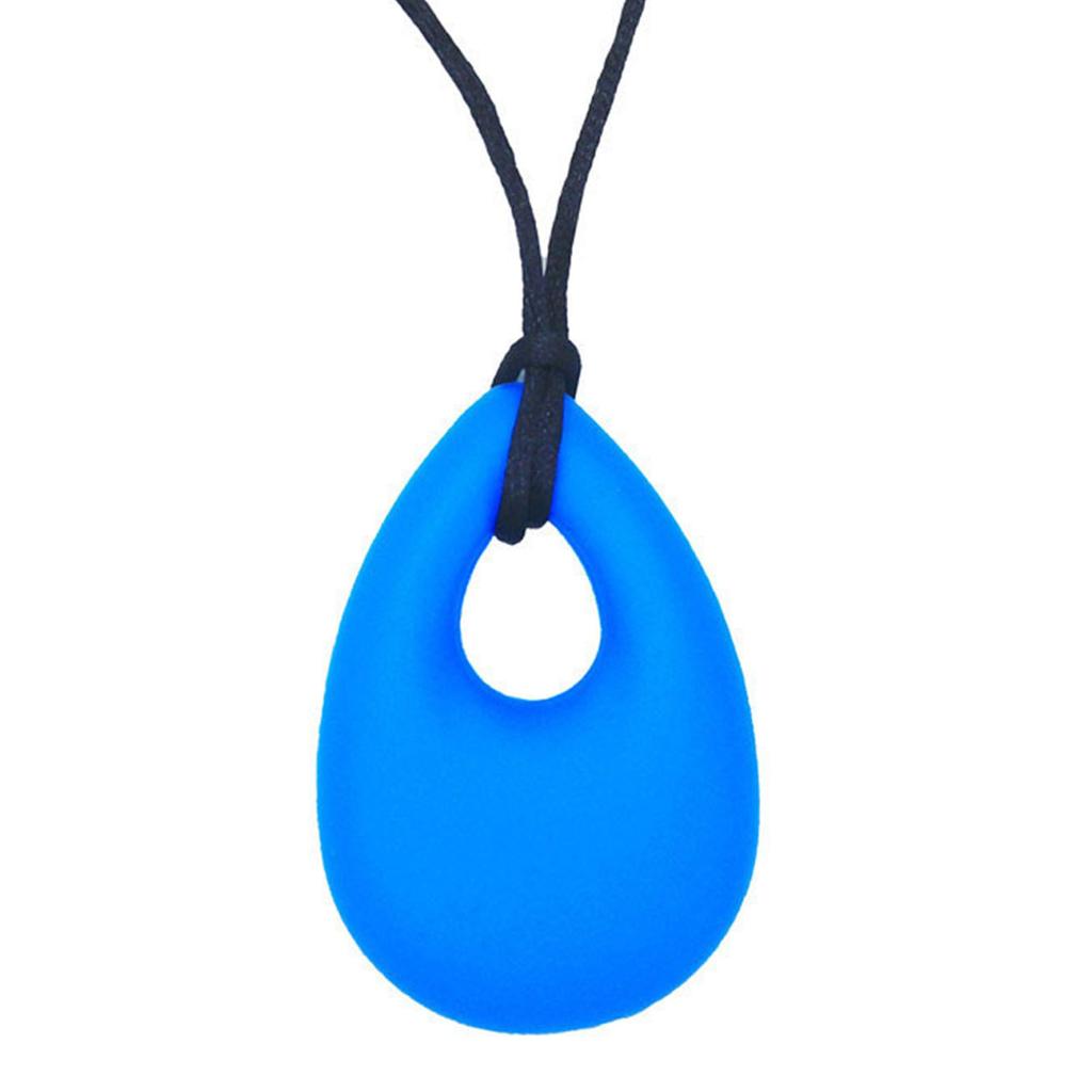 Colier sigur și rafinat pentru bebeluși de mestecat, pandantiv moale din silicon în formă de lacrimă, colier pentru dentiție, jucărie senzorială