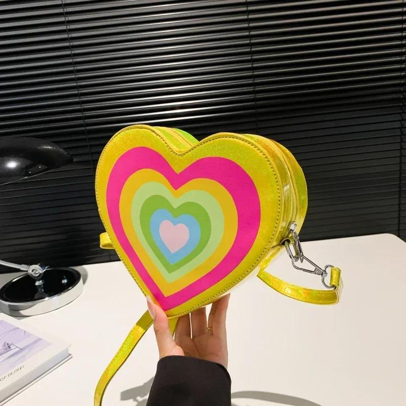 Sweet rainbow love women's bag new western style crossbody dual use shoulder bag