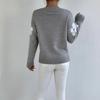 Ladies Clothes Sueter Flower Print Loose Round Neck Long Sleeve Autumn Winter Versatile Pullover Sweater Autumn Clothing Womens