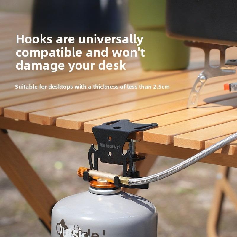 Hang Gas Canister Hook Outdoor Multi-purpose Gas Tank Hook With Hanging Plate Bottle Opener Camping Table Gas Stove Tank Hook 4
