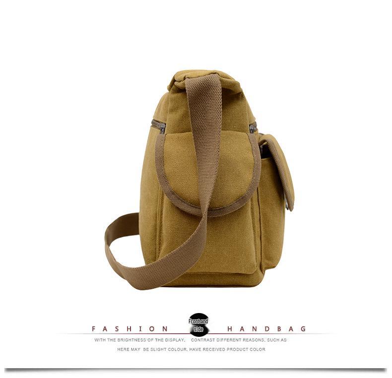 Hochwertige Herren-Canvas-Umhängetasche mit Doppeltaschen für Reisen