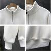 Men's Spring Autumn New Splicing CHalf High Collar Zipper Fashion Solid Loose Casual Long Sleeve Sweatshirts