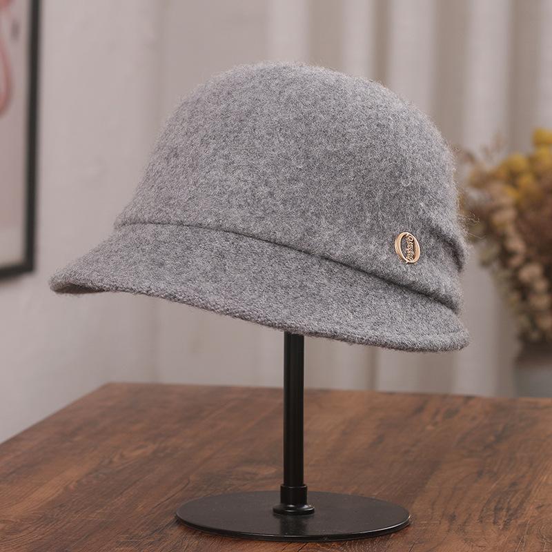 Simple and Elegant Top Hat Women's Autumn and Winter Wool Woolen Letter Cap British Retro Versatile Beret Women's Tide