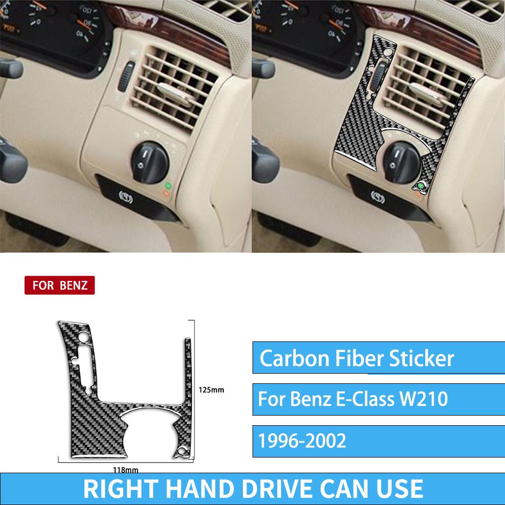 Carbon Fiber Car Interior Accessories Center Console Dashboard Gear Full Set Tuning Stickers For Mercedes W210 E Class 1996-2002