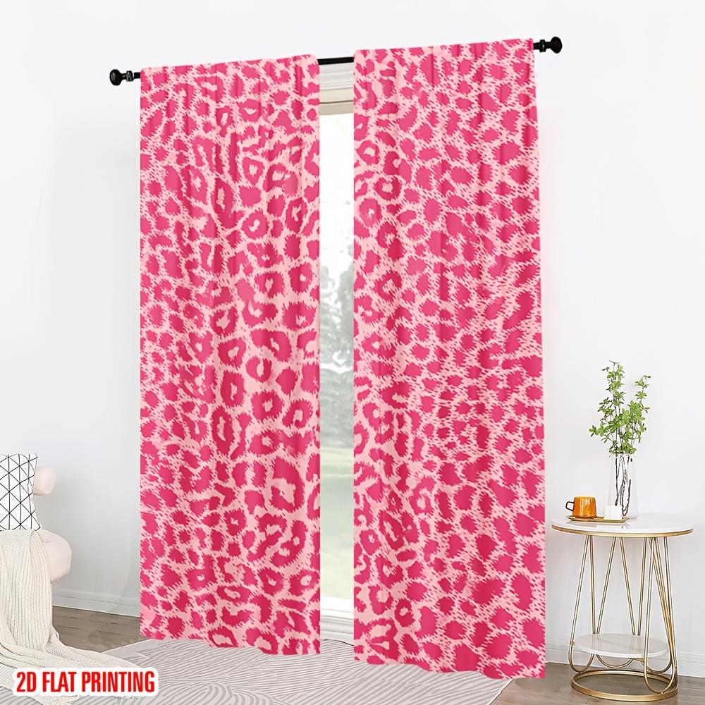 Digital Printed Curtains, Hot Girl Pink Leopard Pattern, Beautiful Window Drapes for Living Room Bedroom Home Decor