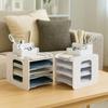 Large Capacity Table File Rack Space Saving Desk Top Shelf Creative File Holder  Office