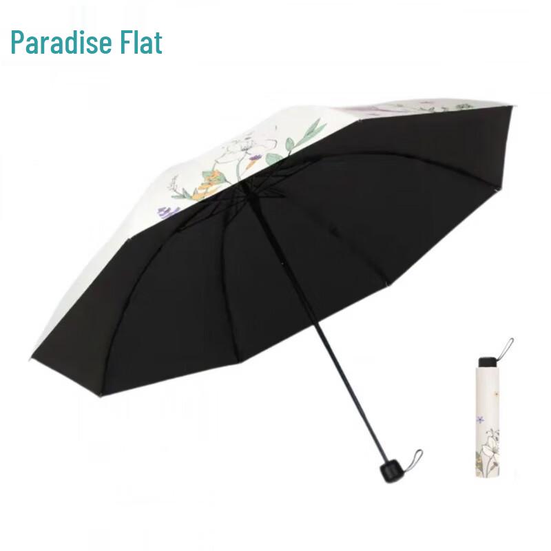 Paradise Umbrella Floral Series Black Coating UV Protection Folding Umbrella