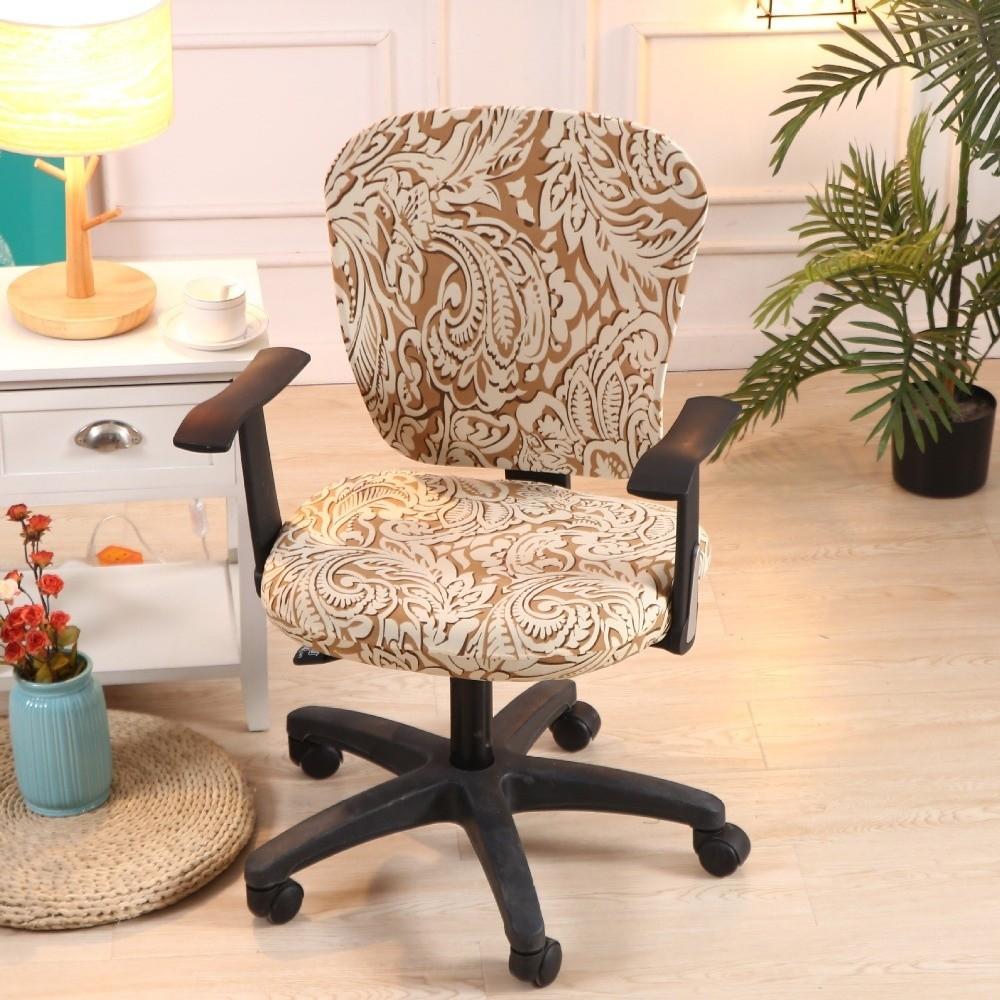 2Pcs/Set High Elastic Office Chair Covers Pattern Thicken Gaming Chair Covers Anti Slip Dustproof Computer Split Seat Cover