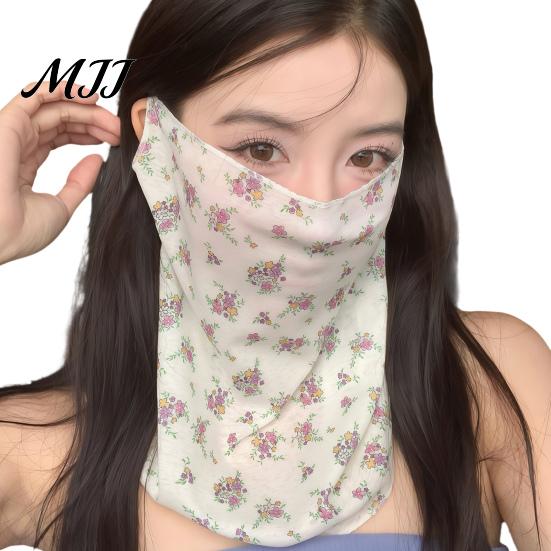 Full Coverage Neck Gaiter Women Face Sun Protection Mask, Cotton Dot Print UV Summer Shield Mask Cover, Foldable Scarf for Driving Cycling Camping