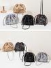 Borsa a tracolla tote versatile con coulisse e paillettes moda 2026