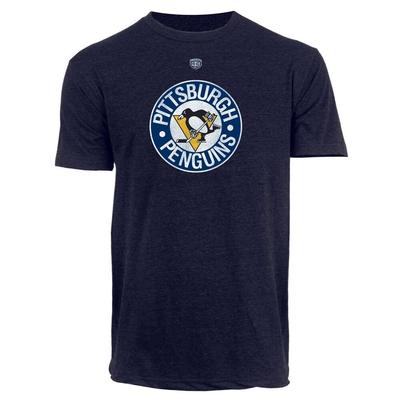 Old Time Hockey Pittsburgh Penguins Briggs Heathered Navy Throwback Logo T-Shirt Unisex T-Shirt
