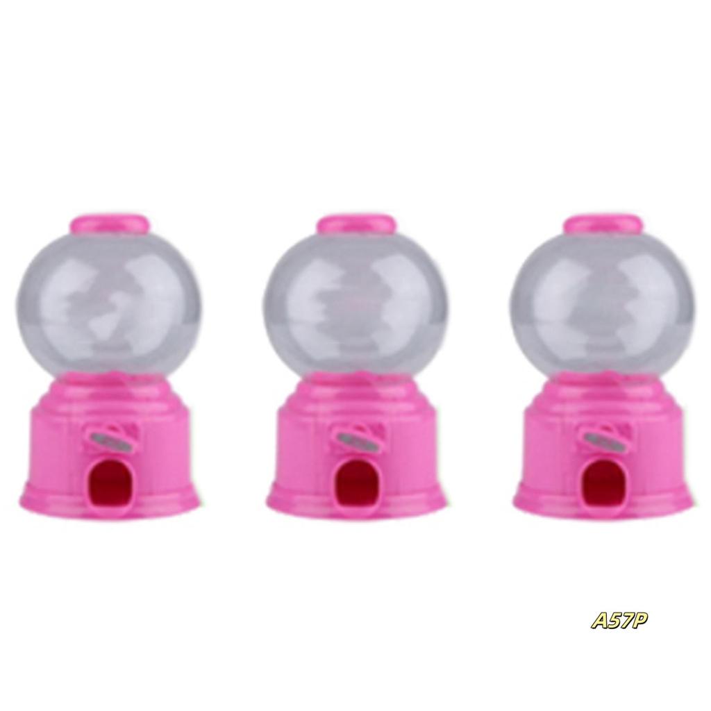 3X Cute Sweets Mini Candy Machine Bubble Gumball Dispenser Coin Bank Kids Toy Multicolor Random,About 14.5 X 8.7Cm