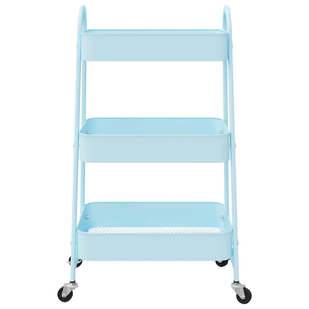 3 Tier Storage Trolley Blue 42 X 41.5 X 77 Cm Steel
