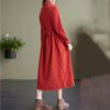 Long sleeve plus size Corduroy vintage new in dresses for women casual loose spring autumn dress
