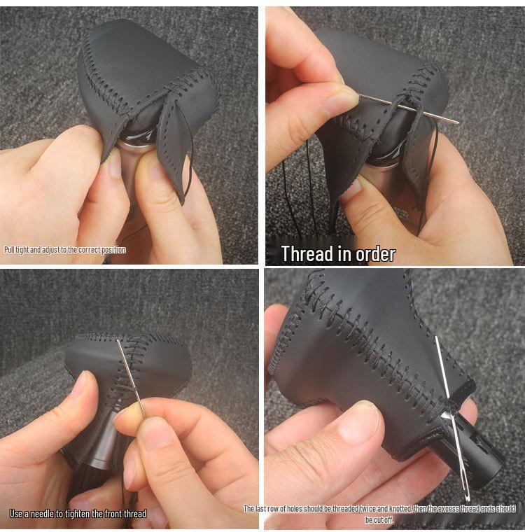 Genuine Leather Gear Shift Cover for 2021-2024 US Elantra, Santa Cruz, and Tucson