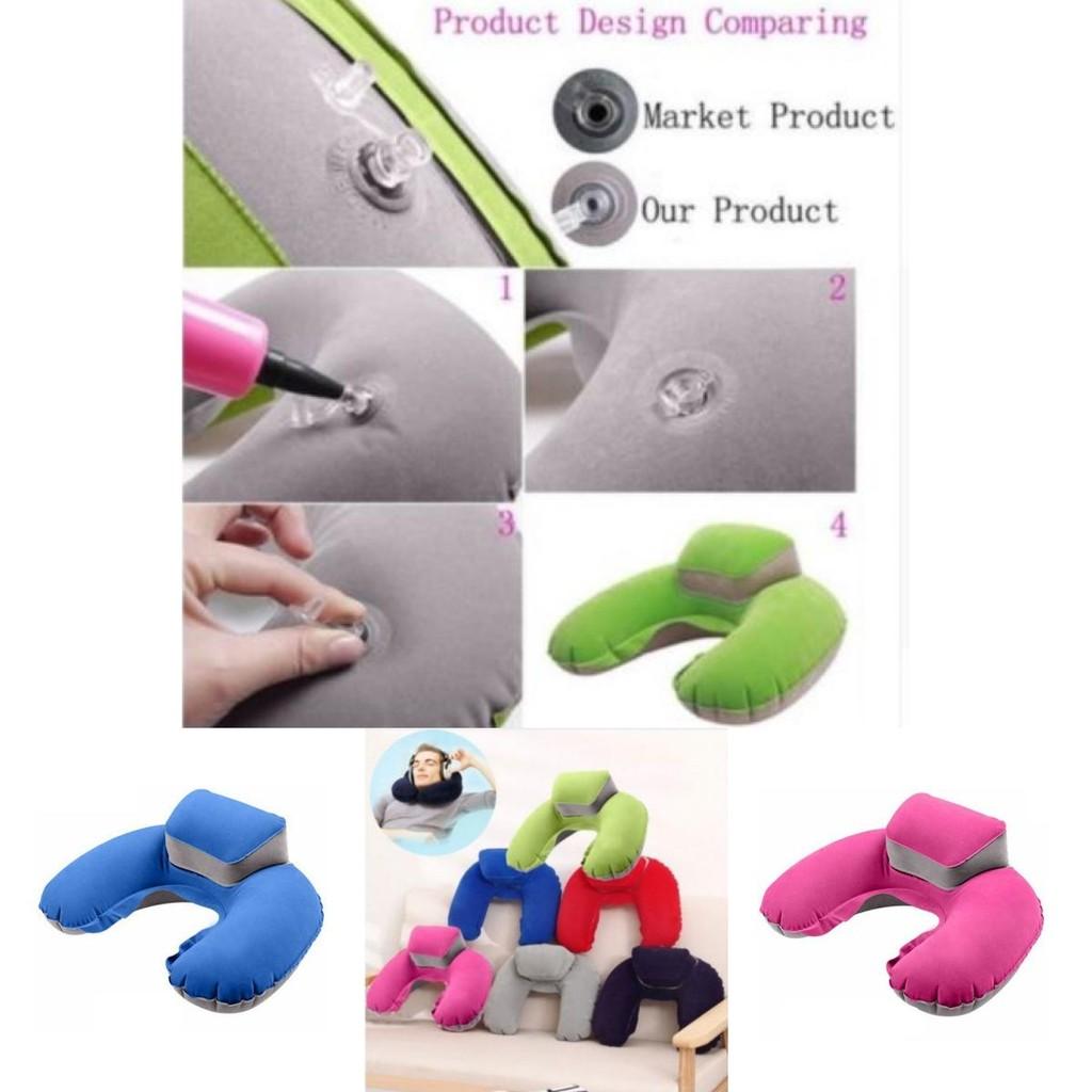 Luxurious Inflatable Travel Pillow Set With Eye Mask And Earplugs For Airplane Comfort