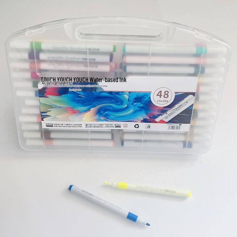 Acrylic Markers: 12, 48, 60, 80 Water-Based Colors for Student Art, Anime, Hand-Painting, Coloring, and Doodling.