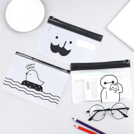 Aufbewahrungstasche 1 Stück einfach transparent Scrub-Serie wasserdicht Aktenordner Cartoon Dokumententasche