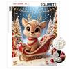 Christmas Pearl Painting Kit Handmade DIY Cute Reindeer Sleigh Home Decoration Painting