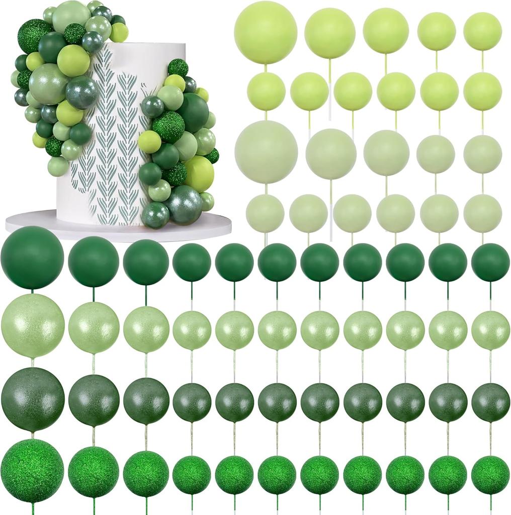 66 STÜCKE Kugel Kuchenstecker Gold 4 Größen für DIY Backdekoration Cupcake Topper und Hochzeitstag Geburtstag