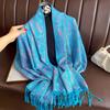 Knitted Jacquard Scarf Shawl With Paisley Warm Ethnic Style Women Men