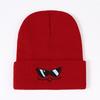 Versatile Hat Style Funny Embroidered Solid Unisex Warm Hatsbeanie Knitted