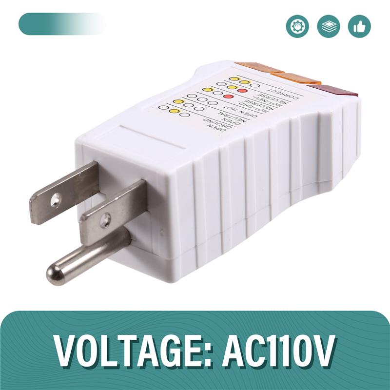 A72U Outlet Tester: Circuit Analysis Tool For Grounding Systems, Receptacle Security Test Device US Plug