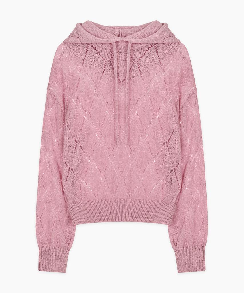 SINOON Diamond Hooded Knit (Lavender)