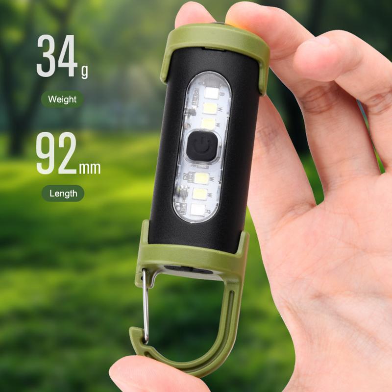 Multi-Functional Edc Portable Lanterns  Mini Keychain Flashlight Home Outdoor Emergency Ultra-Bright Cob Pocket Torch