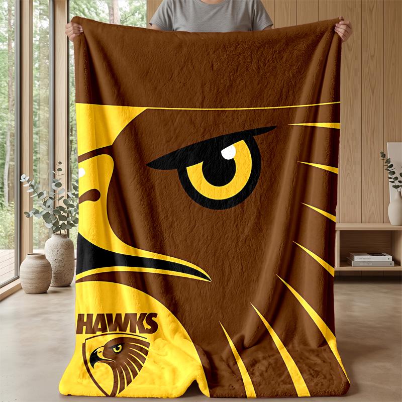 Harv Time FootballPrinted Flannel Blanket Cozy Skin-Friendly Warm Throw for Couch Bed Indoor Daily Use