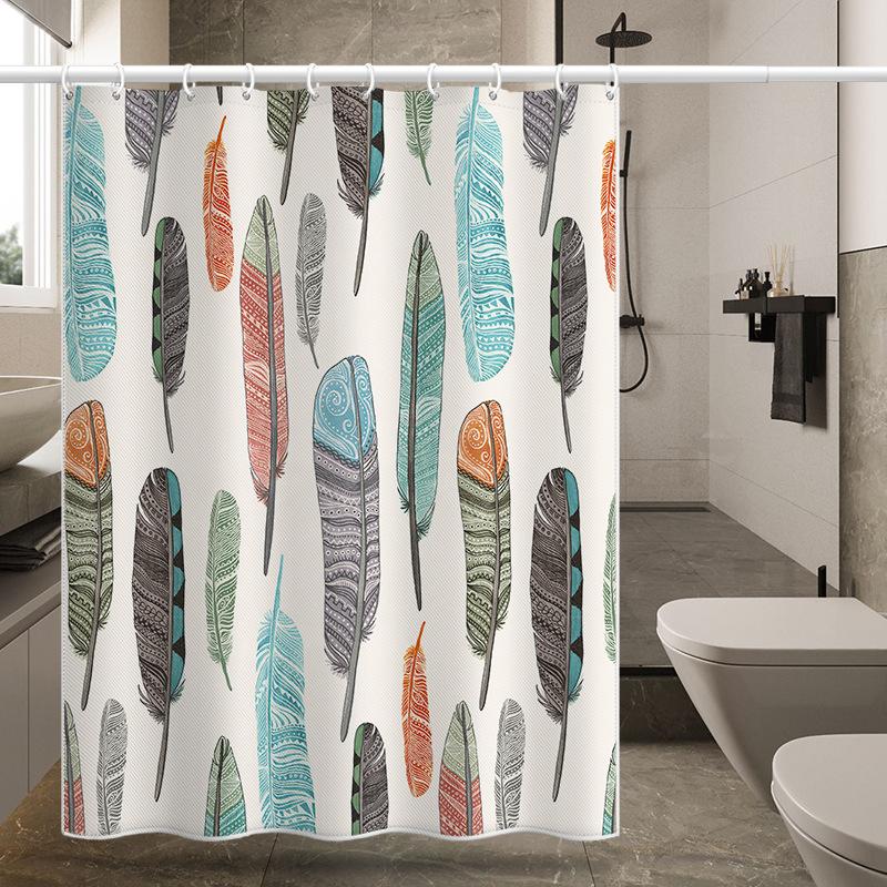 Badezimmer verdickter wasserdichter Vorhang, schimmelfester Duschvorhang, Duschtrennwand-Vorhang, Duschvorhang, Badezimmer-Vorhang, kostenlose Perforation