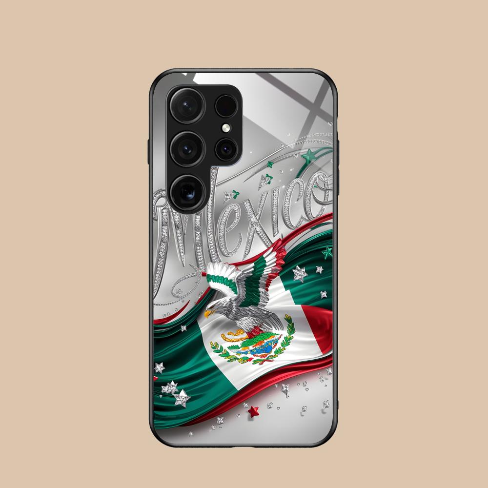 Mexico Flag Mobile Cell Phone Case for Samsung Galaxy S26 S25 S24 S23 S22 S21 S20 Note20 Plus FE Ultra Glass Colorful Cover