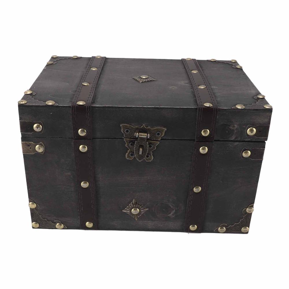 Large Wooden Storage Box Grey Antique Storage Box Wooden Jewelry Box Home Bedroom Decor