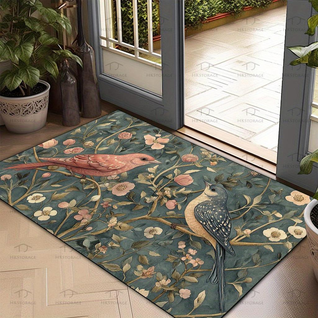 Dark Green High-End Carpet Bird Floor Mat Door Mat Welcome Mat Living Room Carpet Rug For Bedroom Kitchen Rug Home Decora
