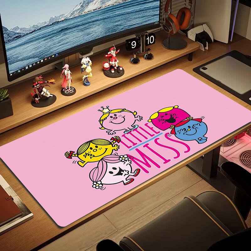 Mr. Men and Little Miss2 Print Cushion Non-slip Laptop Tablet Big Mousepad XXL Mat Mini PC Playmat With Lock edge